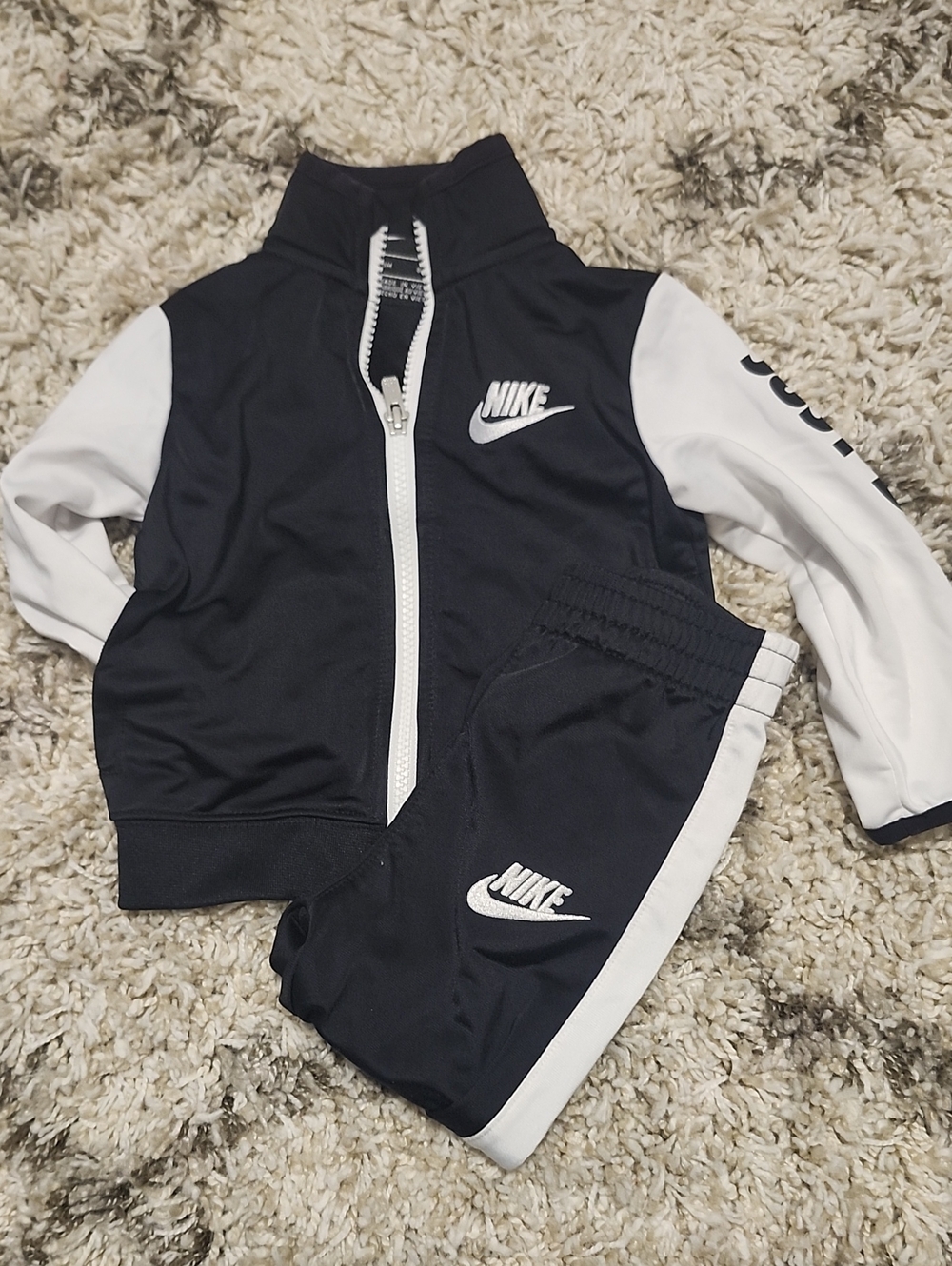 Nike Black and White Kids Track Jacket & Pants Set